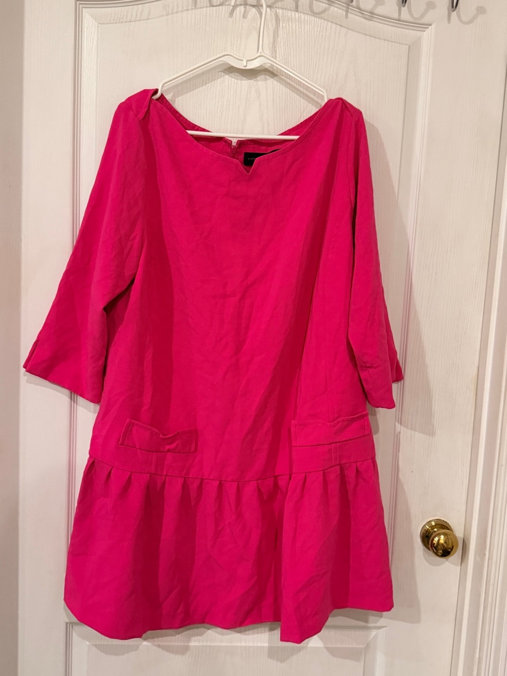 Victoria Beckham Hot Pink Drop-Waist Dress